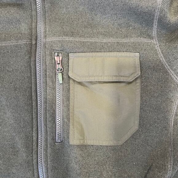 Marmot Backroad Fleece Jacket Mens L Army Green Elbow Shoulder Patches Full Zip - Picture 9 of 10